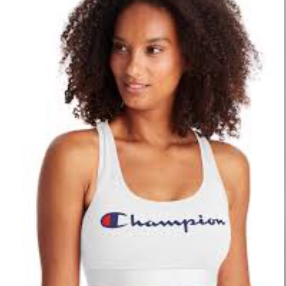 NWT Champion Racerback Sports Bra white w/ logo